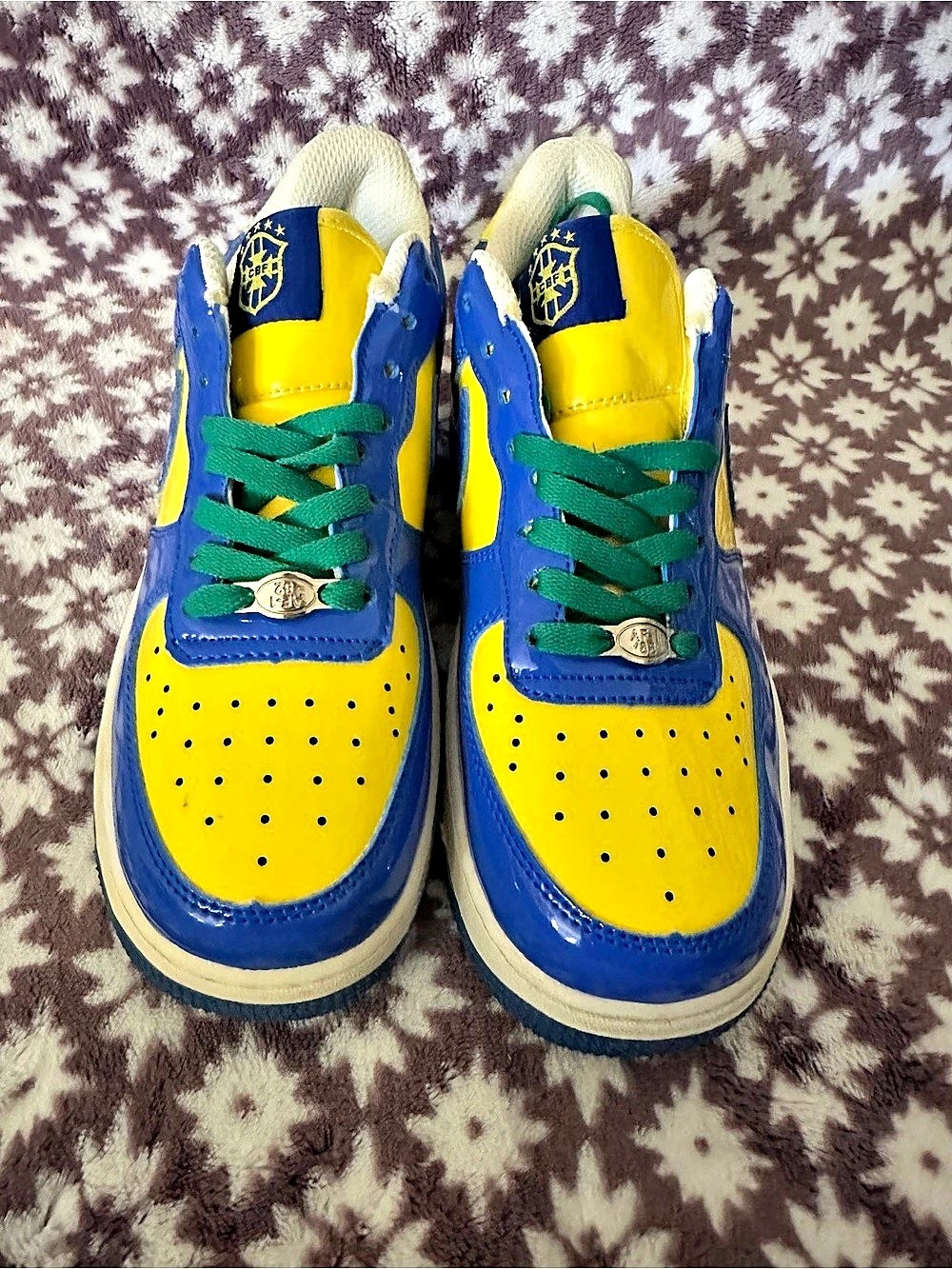 Nike Air Force 1 Blue & Yellow Sneakers - Picture 3 of 6